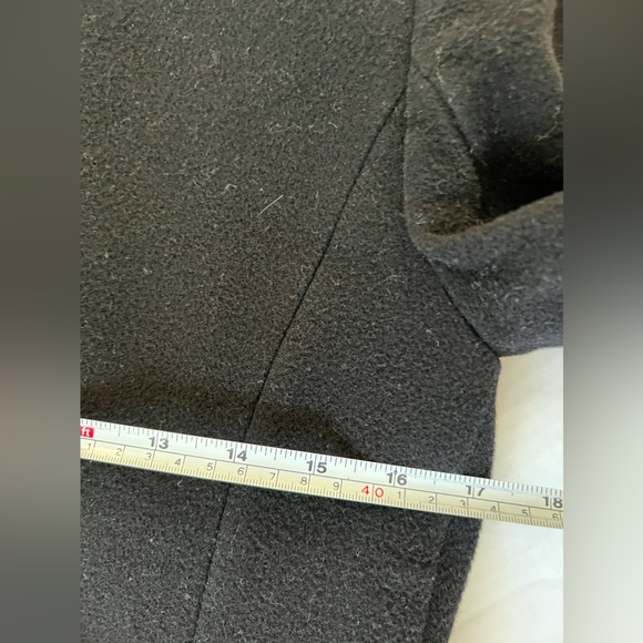 J Crew Coat Women  Black Wool Top Overcoat Mid Length Classic Capsule - Picture 5 of 9